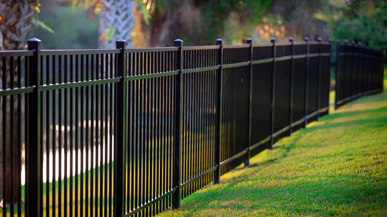 black aluminum fence