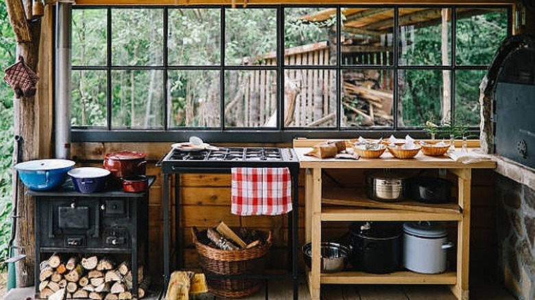 Rustic cabin kitchen