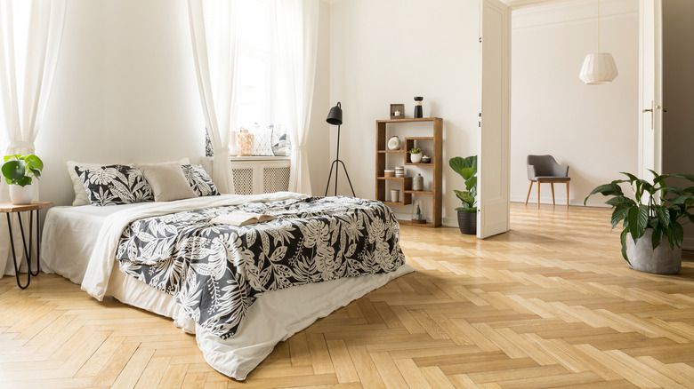 Herringbone floors in home