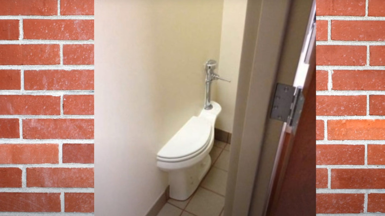 bathroom with half toilet