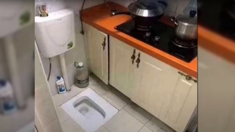 toilet in kitchen