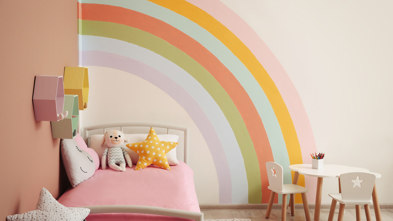 rainbow on wall