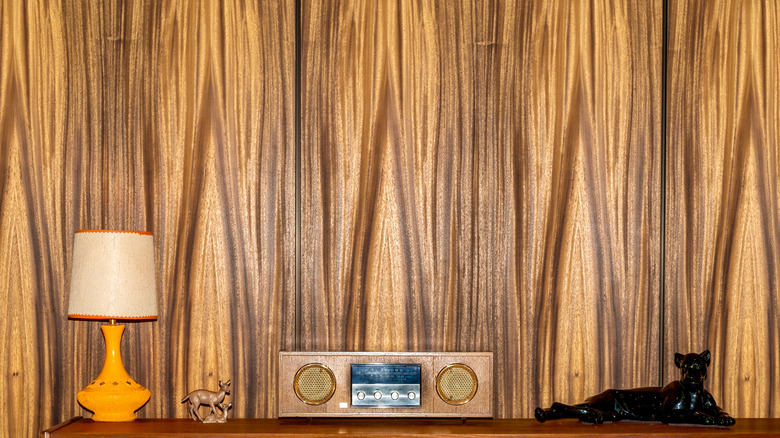 wood paneled wall