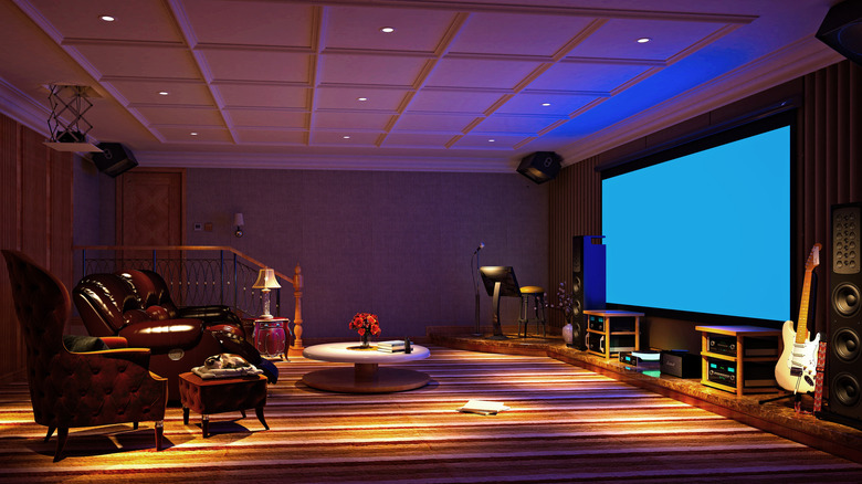 home theater with instruments