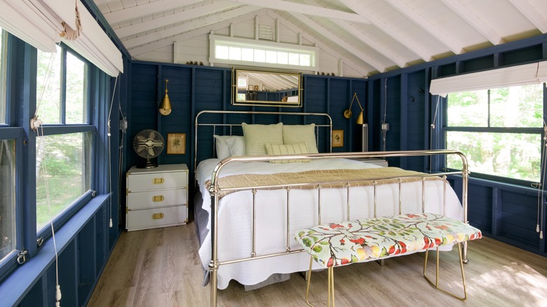 Rustic blue bedroom