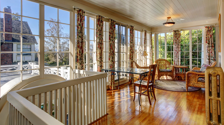 Sunroom with seating arrangements