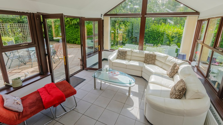 Sunroom with seating