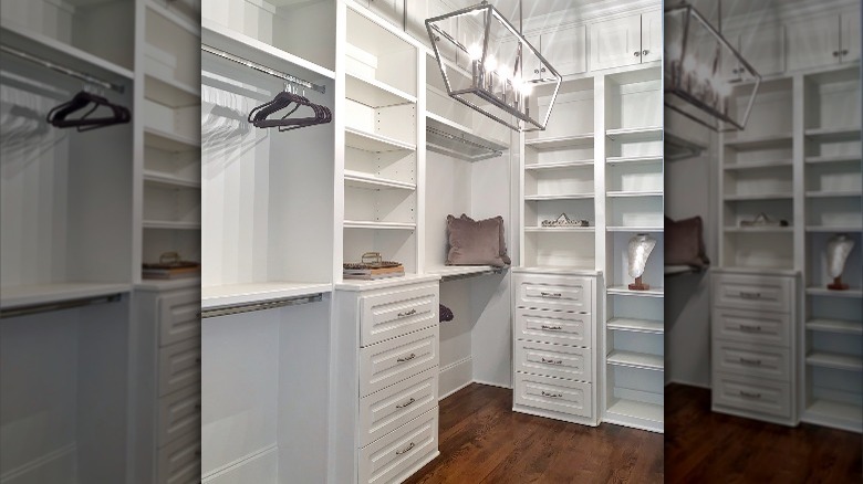 white custom built-in closet