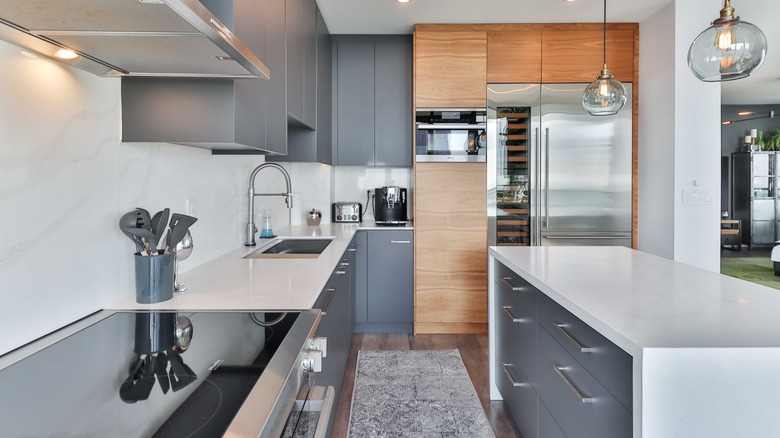 Industrial blue kitchen