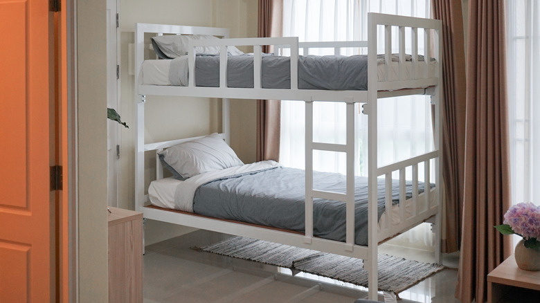 white bunk beds 
