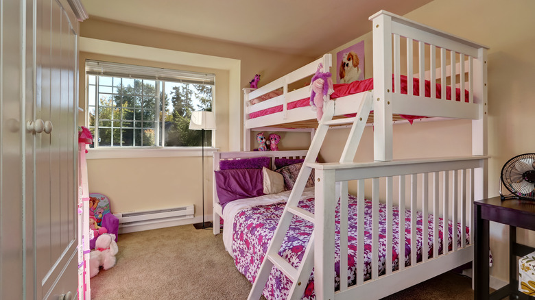 white bunk bed 