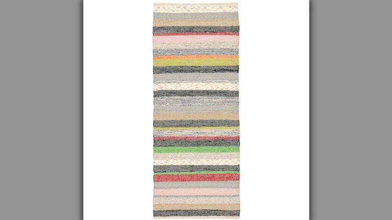 Colorful striped runner rug