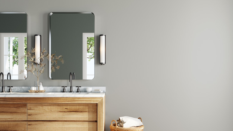 Bathroom with marble countertop 