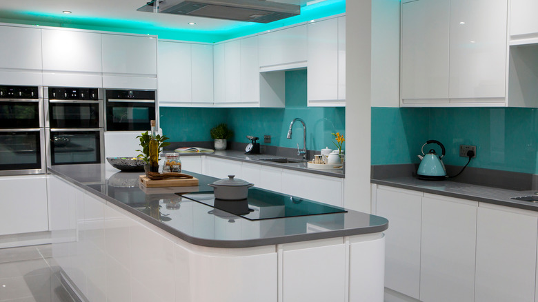 Modern kitchen colorful lights