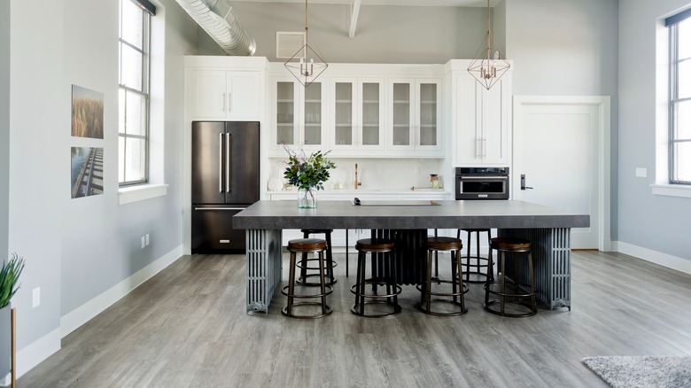 Metal kitchen island