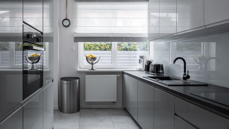 Modern galley kitchen gray