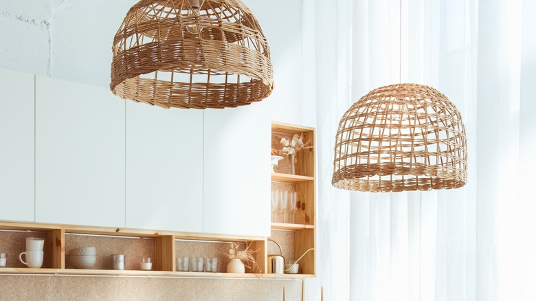 Eco-friendly, woven kitchen ceiling lights