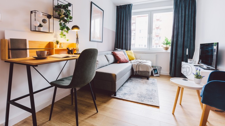 desk in living room