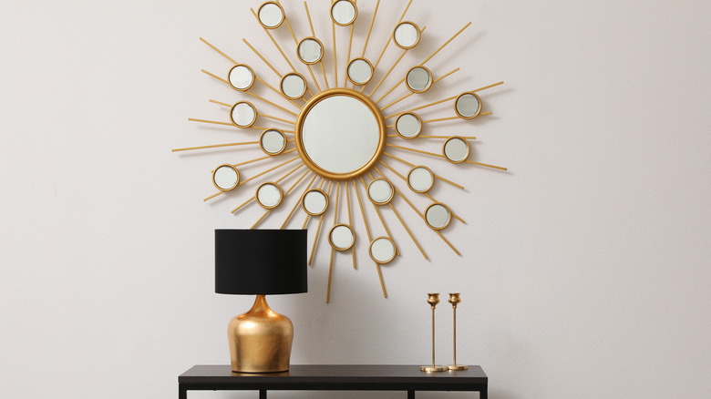 starburst mirror on wall