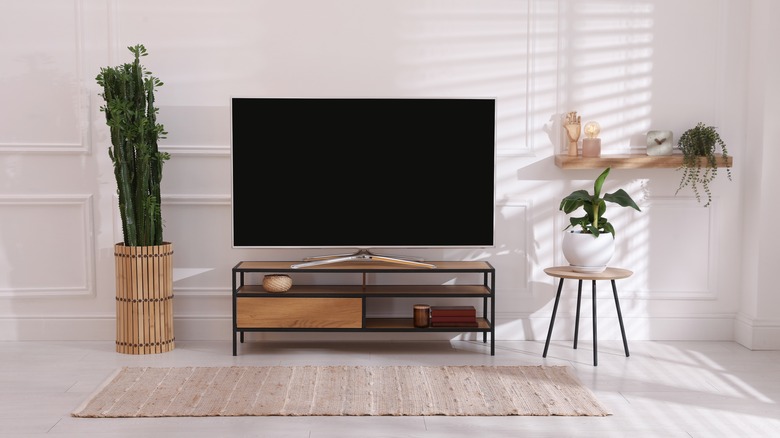 wood and metal media console