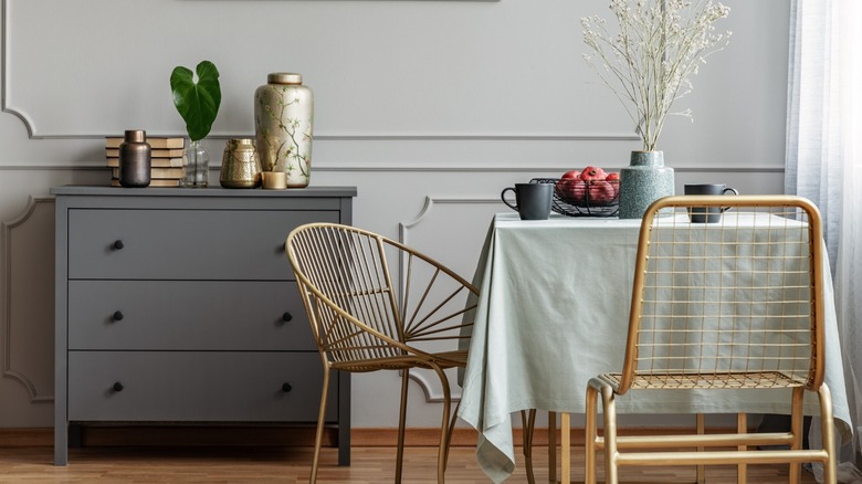 Grey dining room