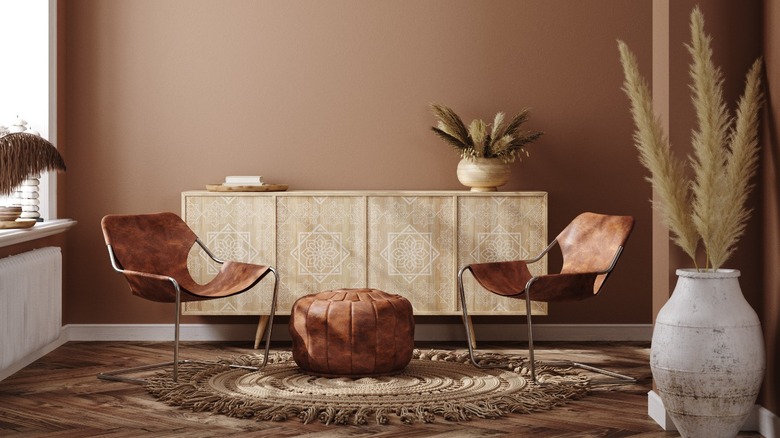 Warm brown sitting room