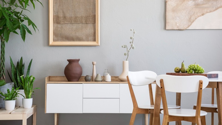 Grey dining room