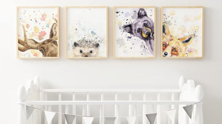 animal art in a nursery