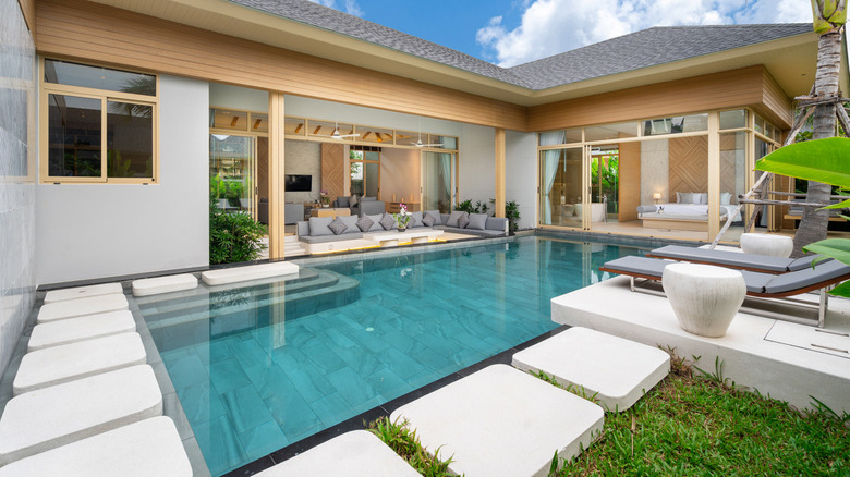 tropical villa with pool