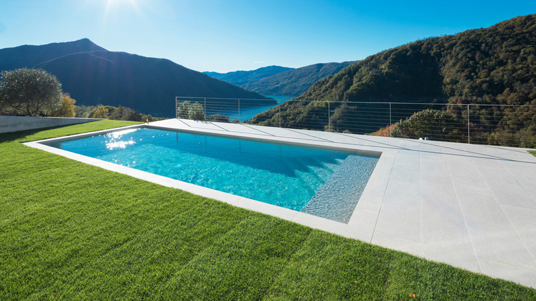 modern swimming pool with view