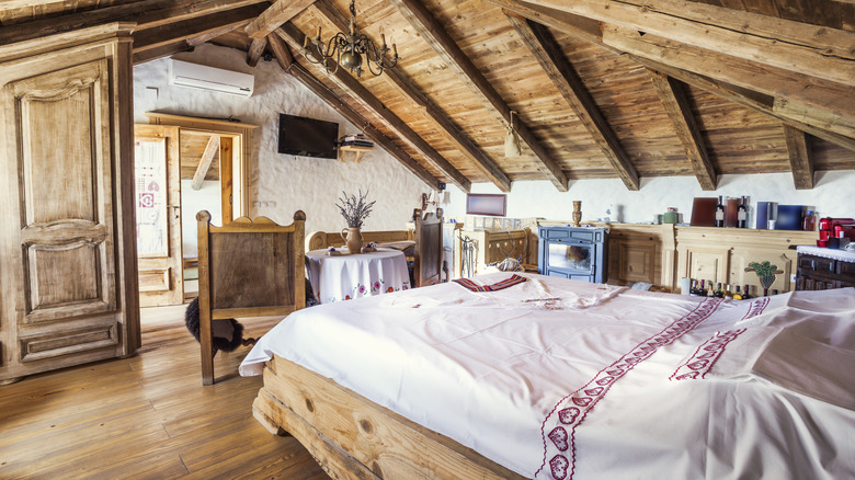 Rustic attic bedroom