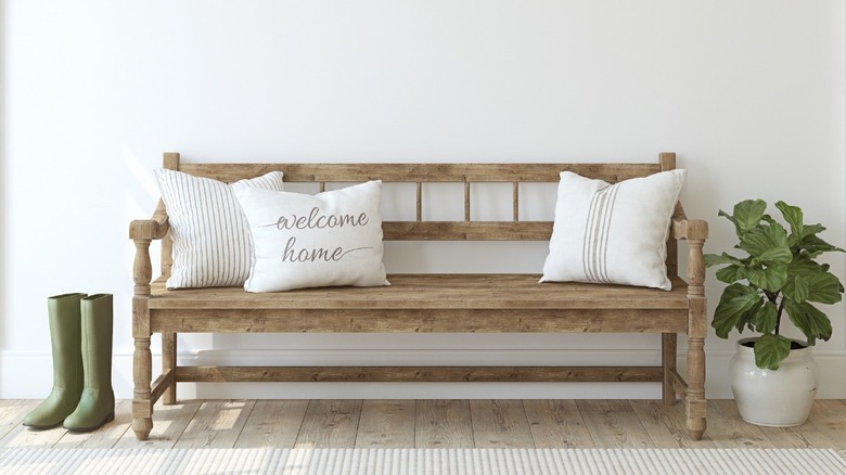 rustic farmhouse bench