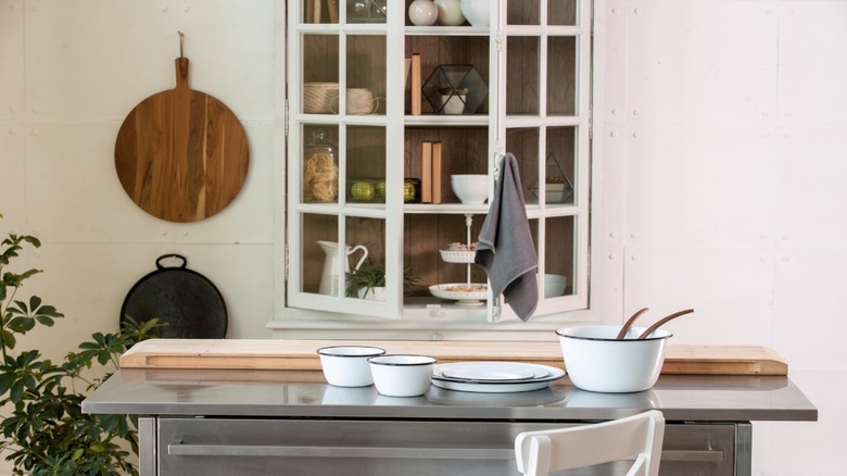 antique cupboard and table