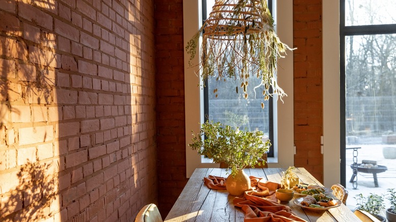 brick wall in kitchen