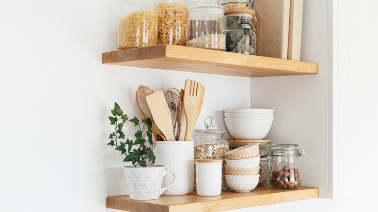 open shelving 