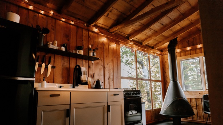 String lights in kitchen