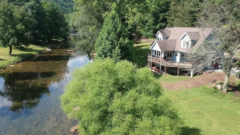 house on river in West Virginia