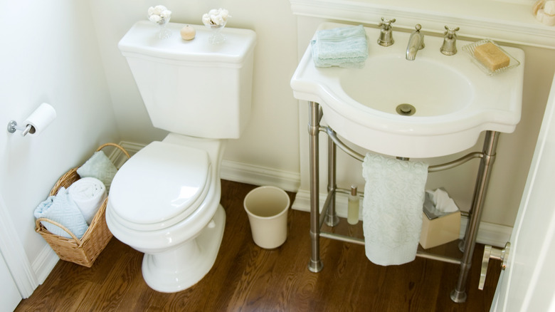 Small bathroom vanity with shelf