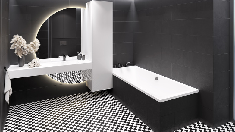 Black and white bathroom