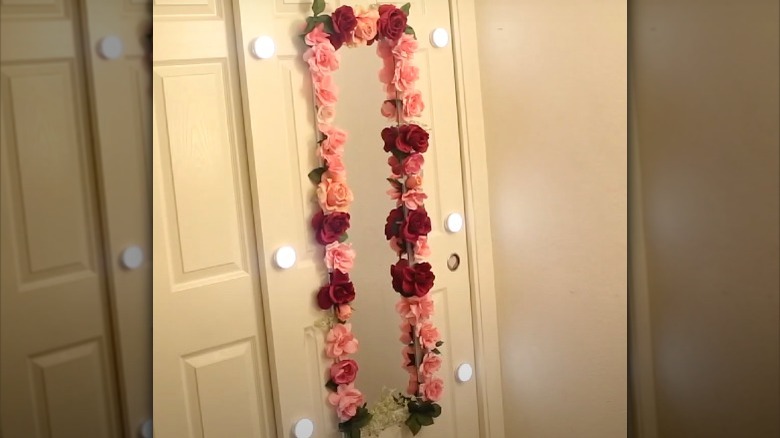 garland around a mirror