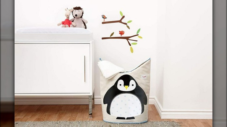 Penguin baby laundry hamper