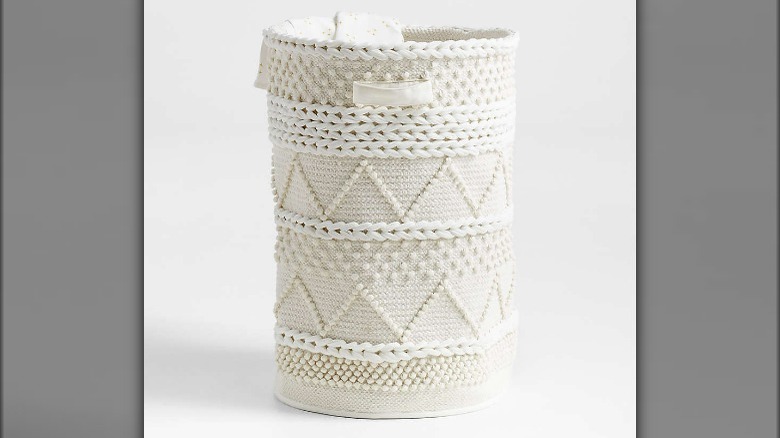 Macramé woven laundry basket