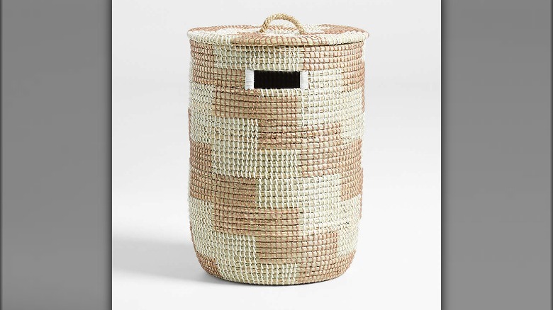 Multicolored woven hamper