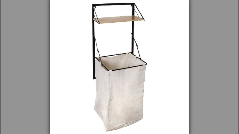 Laundry shelf with bag