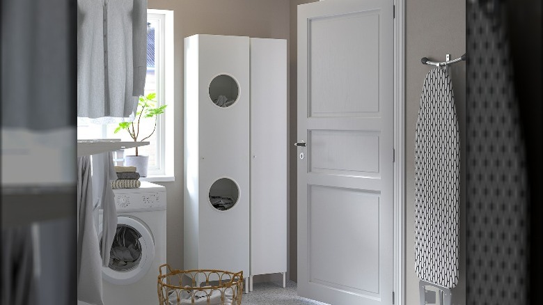 White laundry cabinet