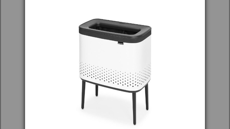 Raised rectangular white hamper