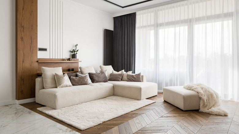 White sofa and ottoman