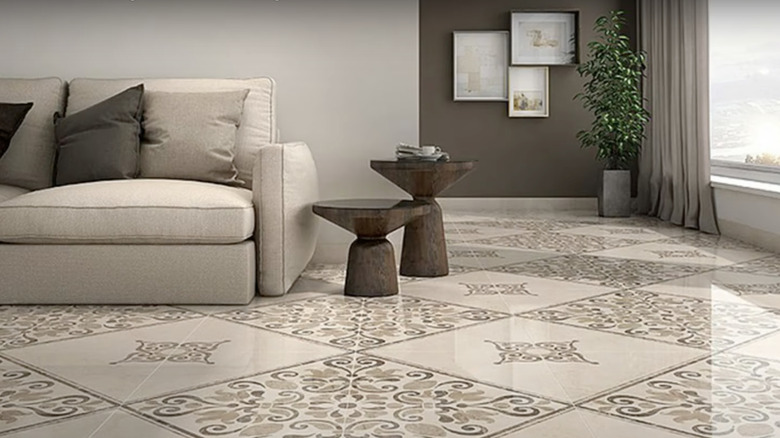 Simple pattern living room tile