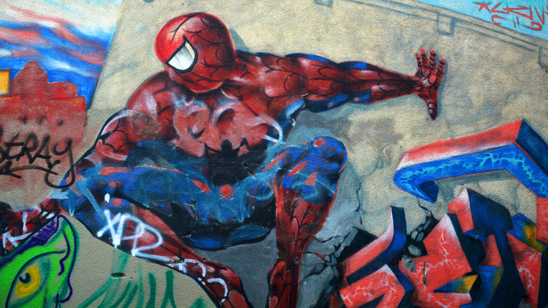 spiderman mural