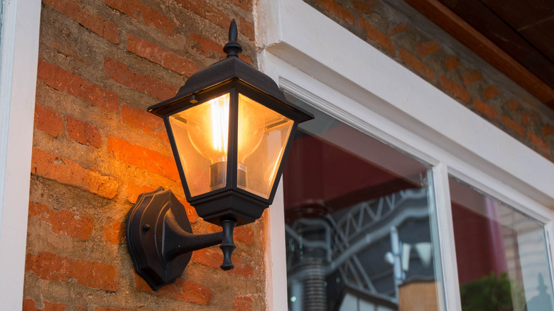 outdoor light lantern near door